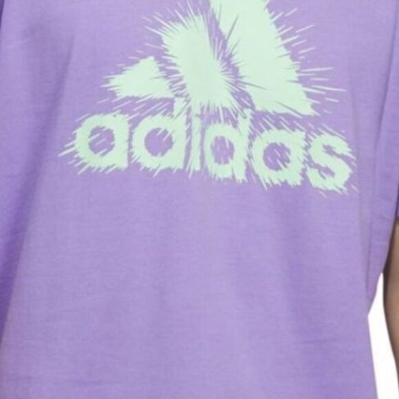 adidas Men's Short Sleeve Logo Graphic T Shirt Purple Size L - Picture 3 of 6